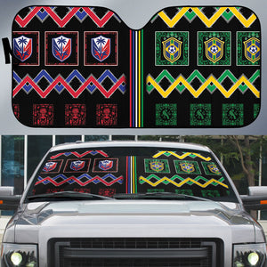 Brazil And Haiti Football Auto Sun Shade Mix Brazilian Haitian Roots