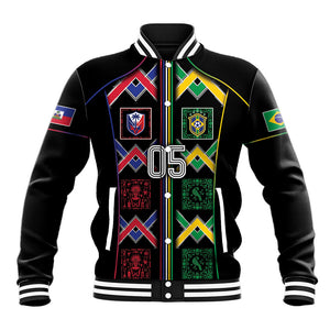 Custom Brazil And Haiti Football Baseball Jacket Mix Brazilian Haitian Roots