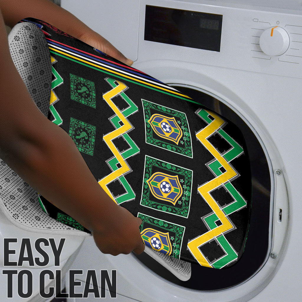 Brazil And Haiti Football Bathroom Set Mix Brazilian Haitian Roots