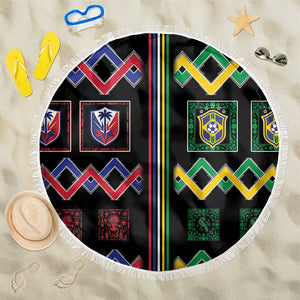 Brazil And Haiti Football Beach Blanket Mix Brazilian Haitian Roots