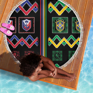 Brazil And Haiti Football Beach Blanket Mix Brazilian Haitian Roots