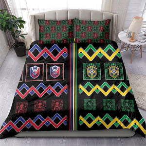 Brazil And Haiti Football Bedding Set Mix Brazilian Haitian Roots