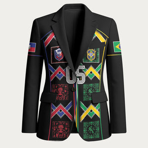 Custom Brazil And Haiti Football Blazer Mix Brazilian Haitian Roots