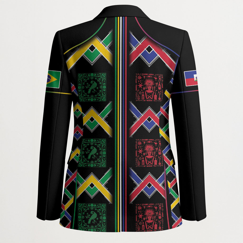 Custom Brazil And Haiti Football Blazer Mix Brazilian Haitian Roots