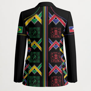 Custom Brazil And Haiti Football Blazer Mix Brazilian Haitian Roots
