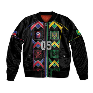Custom Brazil And Haiti Football Bomber Jacket Mix Brazilian Haitian Roots
