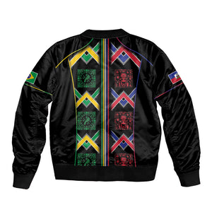 Custom Brazil And Haiti Football Bomber Jacket Mix Brazilian Haitian Roots