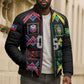 Custom Brazil And Haiti Football Bomber Puffer Jacket Mix Brazilian Haitian Roots