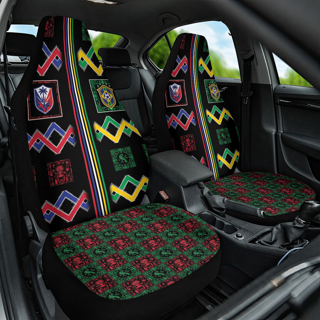 Brazil And Haiti Football Car Seat Cover Mix Brazilian Haitian Roots
