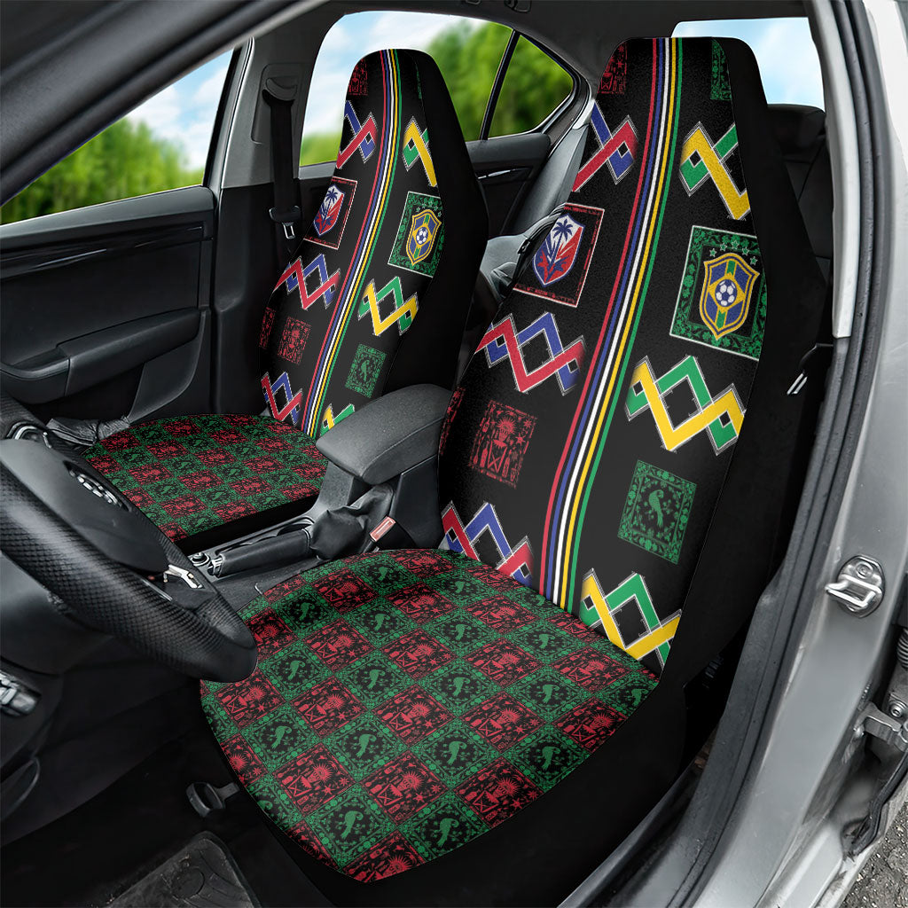 Brazil And Haiti Football Car Seat Cover Mix Brazilian Haitian Roots