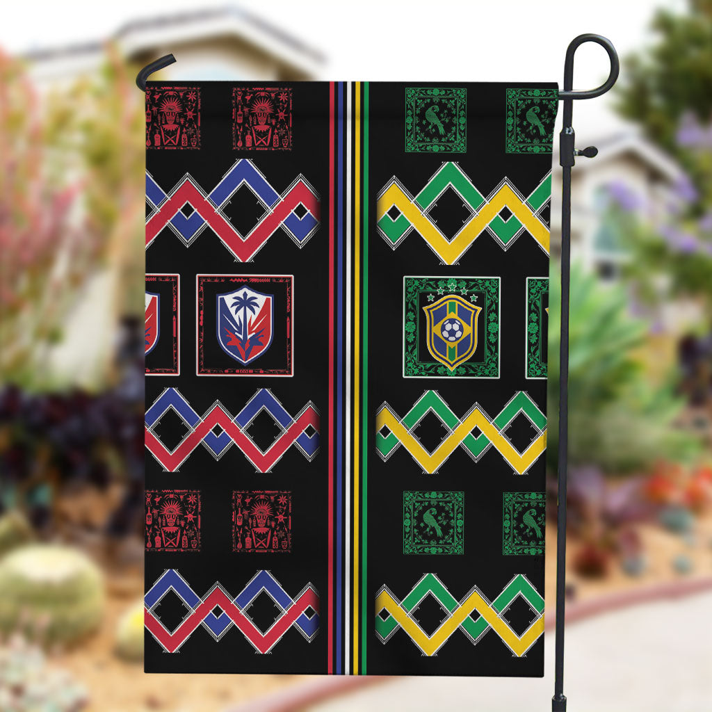Brazil And Haiti Football Garden Flag Mix Brazilian Haitian Roots