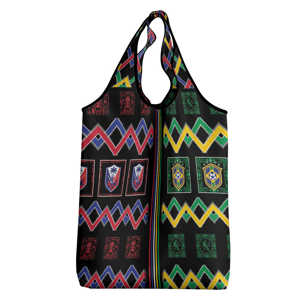 Brazil And Haiti Football Grocery Bag Mix Brazilian Haitian Roots
