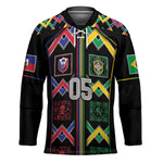 Custom Brazil And Haiti Football Hockey Jersey Mix Brazilian Haitian Roots