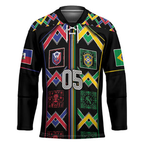 Custom Brazil And Haiti Football Hockey Jersey Mix Brazilian Haitian Roots