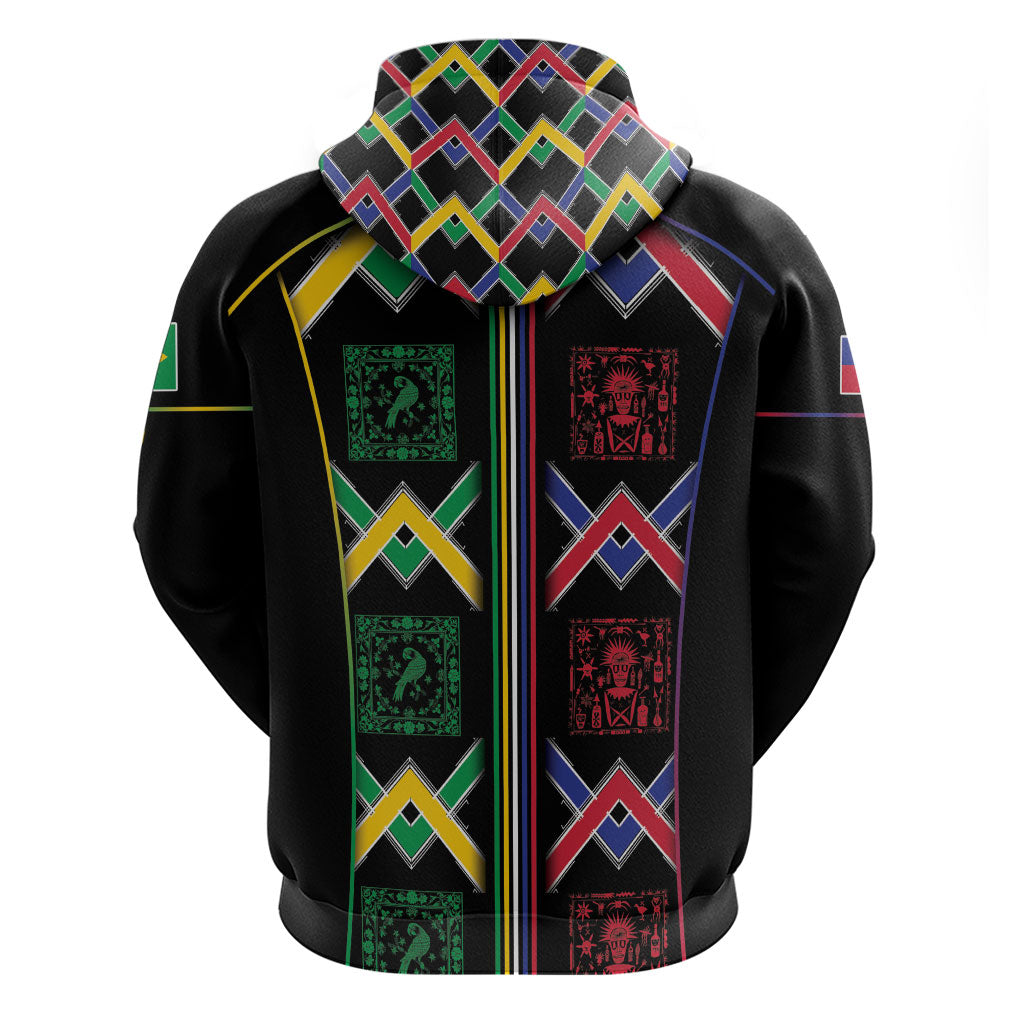 Custom Brazil And Haiti Football Hoodie Mix Brazilian Haitian Roots