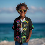 Custom Brazil And Haiti Football Kid Hawaiian Shirt Mix Brazilian Haitian Roots