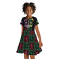 Custom Brazil And Haiti Football Kid Short Sleeve Dress Mix Brazilian Haitian Roots