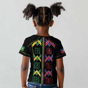 Custom Brazil And Haiti Football Kid T shirt Mix Brazilian Haitian Roots