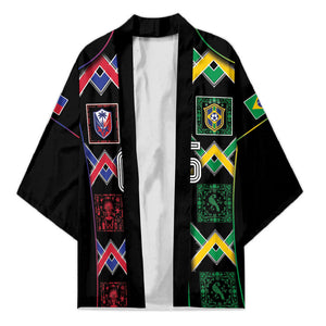 Custom Brazil And Haiti Football Kimono Mix Brazilian Haitian Roots