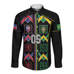 Custom Brazil And Haiti Football Long Sleeve Button Shirt Mix Brazilian Haitian Roots