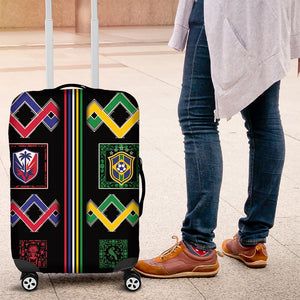 Brazil And Haiti Football Luggage Cover Mix Brazilian Haitian Roots