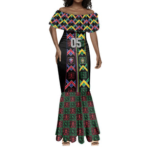 Custom Brazil And Haiti Football Mermaid Dress Mix Brazilian Haitian Roots