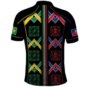 Custom Brazil And Haiti Football Polo Shirt Mix Brazilian Haitian Roots