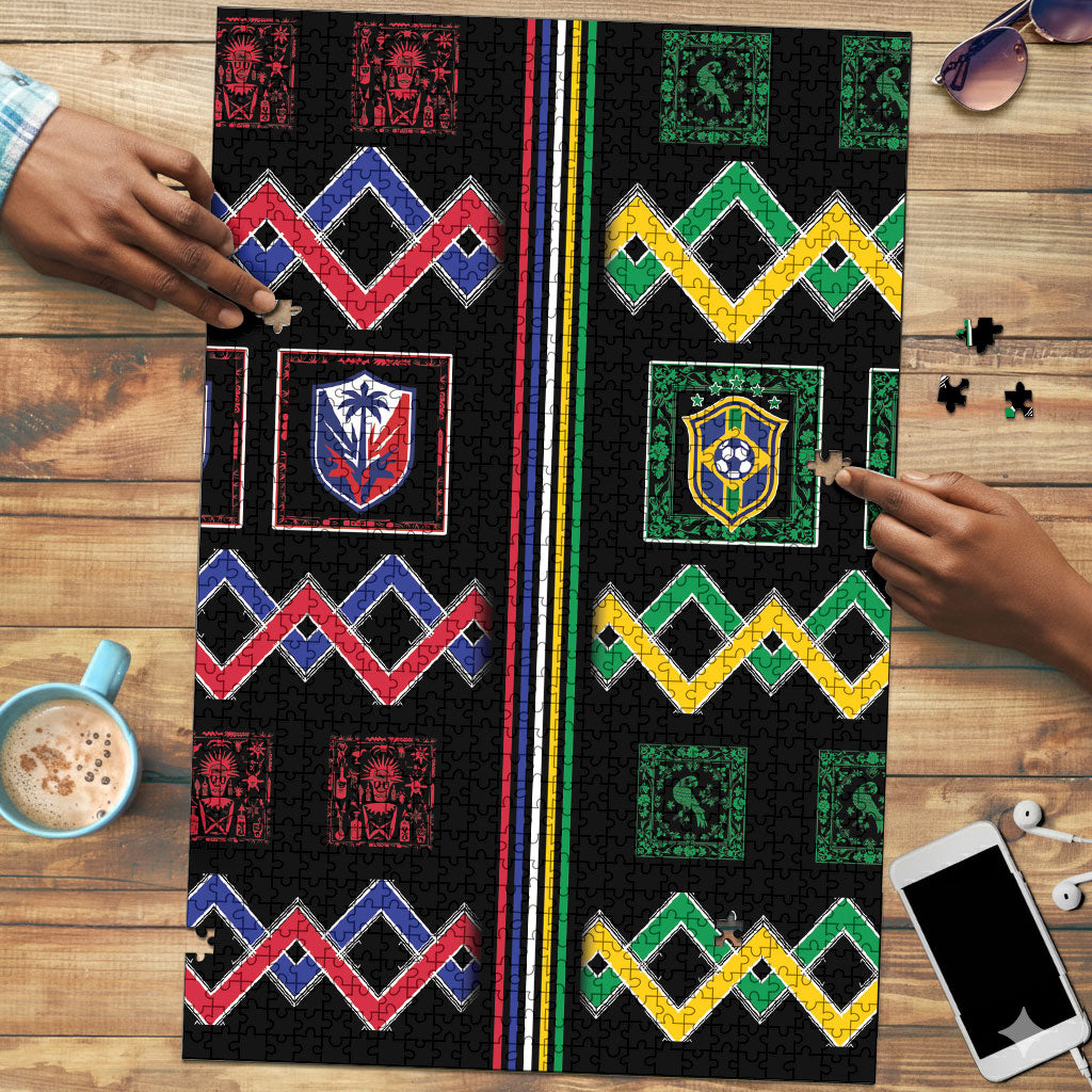 Brazil And Haiti Football Puzzle Mix Brazilian Haitian Roots