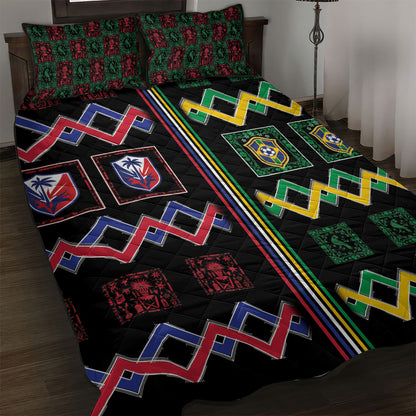 Brazil And Haiti Football Quilt Bed Set Mix Brazilian Haitian Roots