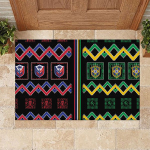Brazil And Haiti Football Rubber Doormat Mix Brazilian Haitian Roots