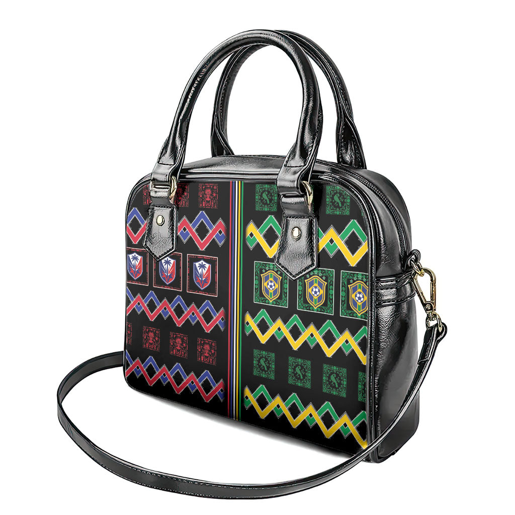 Brazil And Haiti Football Shoulder Handbag Mix Brazilian Haitian Roots