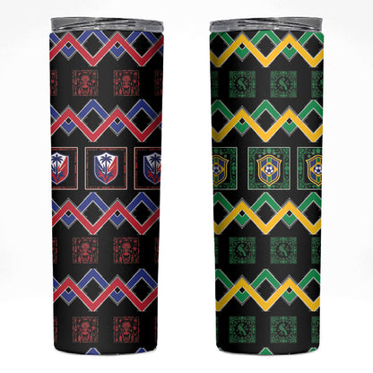 Brazil And Haiti Football Skinny Tumbler Mix Brazilian Haitian Roots