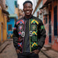 Custom Brazil And Haiti Football Sleeve Zip Bomber Jacket Mix Brazilian Haitian Roots