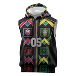 Custom Brazil And Haiti Football Sleeveless Hoodie Mix Brazilian Haitian Roots