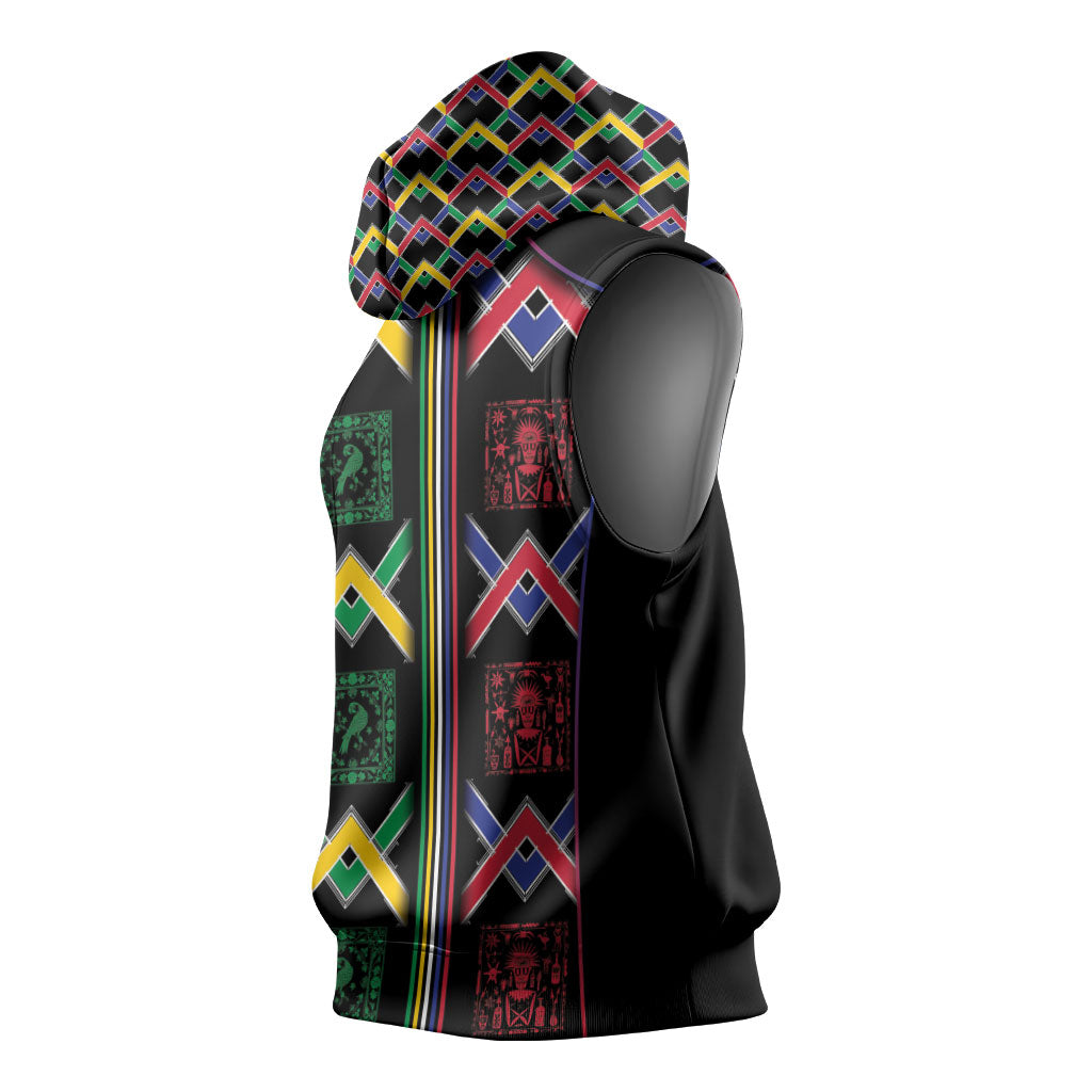 Custom Brazil And Haiti Football Sleeveless Hoodie Mix Brazilian Haitian Roots