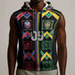 Custom Brazil And Haiti Football Sleeveless Hoodie Mix Brazilian Haitian Roots