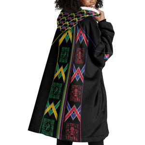 Custom Brazil And Haiti Football Wearable Blanket Hoodie Mix Brazilian Haitian Roots