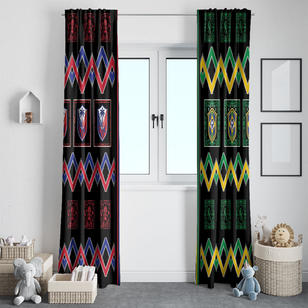 Brazil And Haiti Football Window Curtain Mix Brazilian Haitian Roots