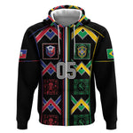 Custom Brazil And Haiti Football Zip Hoodie Mix Brazilian Haitian Roots