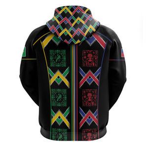 Custom Brazil And Haiti Football Zip Hoodie Mix Brazilian Haitian Roots