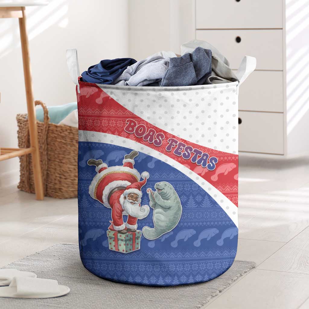 Cape Verde Christmas Laundry Basket Black Santa Clause With The Manatee - African Pride