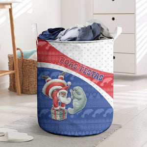 Cape Verde Christmas Laundry Basket Black Santa Clause With The Manatee - African Pride