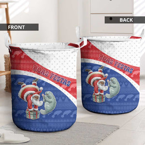 Cape Verde Christmas Laundry Basket Black Santa Clause With The Manatee - African Pride