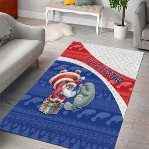 Cape Verde Christmas Area Rug Black Santa Clause With The Manatee - African Pride