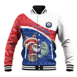 Personalized Cape Verde Christmas Baseball Jacket Black Santa Clause With The Manatee - African Pride