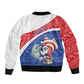 Personalized Cape Verde Christmas Bomber Jacket Black Santa Clause With The Manatee - African Pride