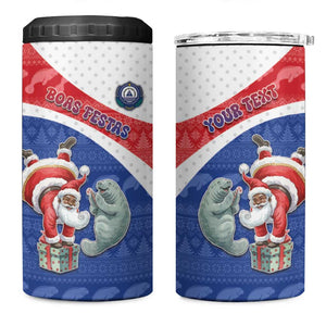 Personalized Cape Verde Christmas 4 in 1 Can Cooler Tumbler Black Santa Clause With The Manatee - African Pride