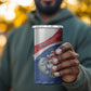 Personalized Cape Verde Christmas 4 in 1 Can Cooler Tumbler Black Santa Clause With The Manatee - African Pride