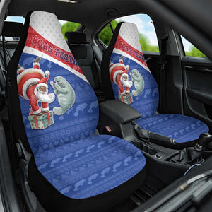 Cape Verde Christmas Car Seat Cover Black Santa Clause With The Manatee - African Pride