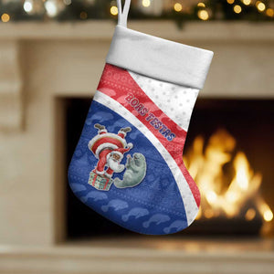 Personalized Cape Verde Christmas Stocking Black Santa Clause With The Manatee - African Pride